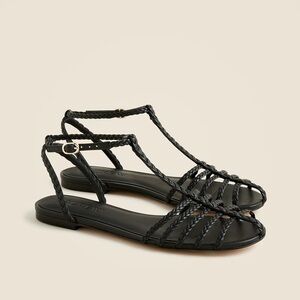 J. Crew Braided cage-toe sandals in leather - NIB